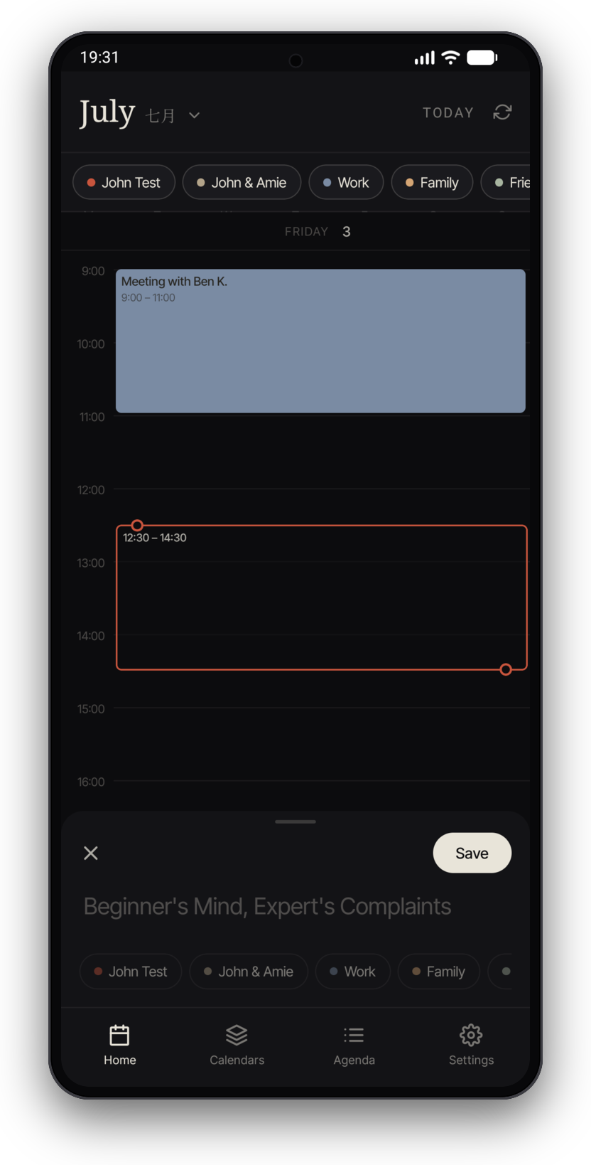 Musubi day view with drag-to-create